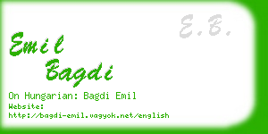 emil bagdi business card
